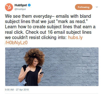 HubSpot Tweet