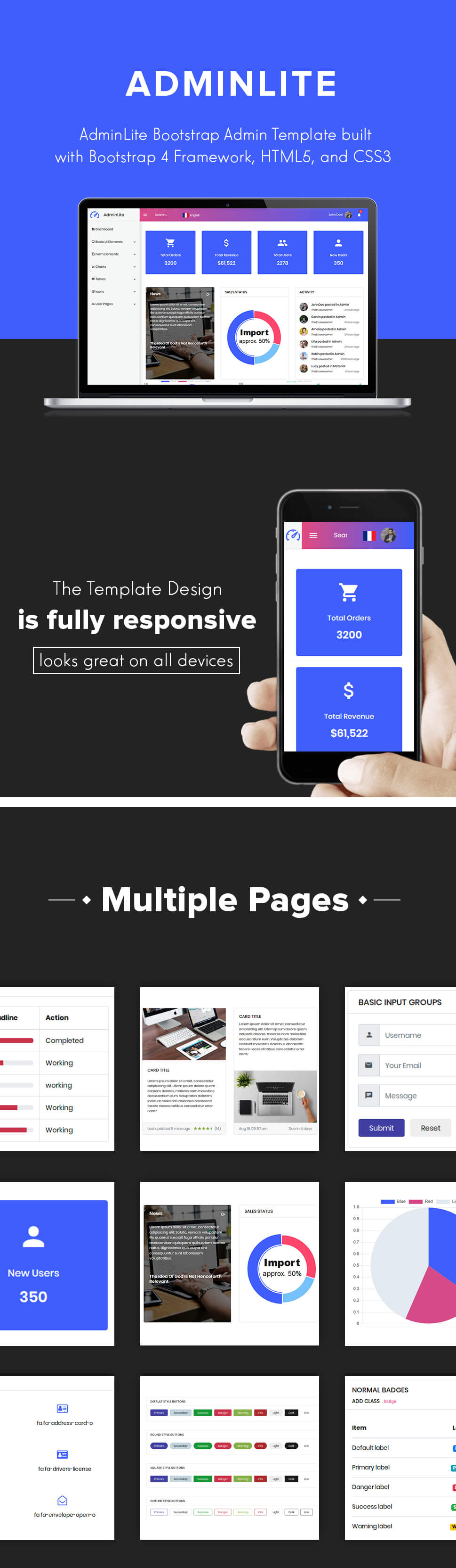 AdminLite Bootstrap infographic