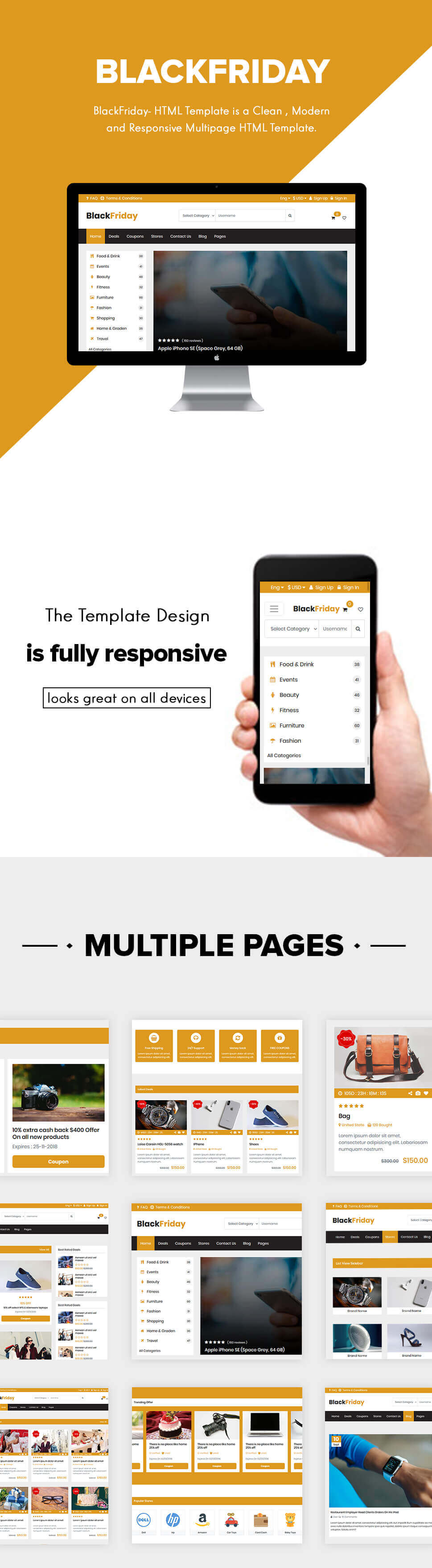 BlackFriday coupons deals HTML template infographic1