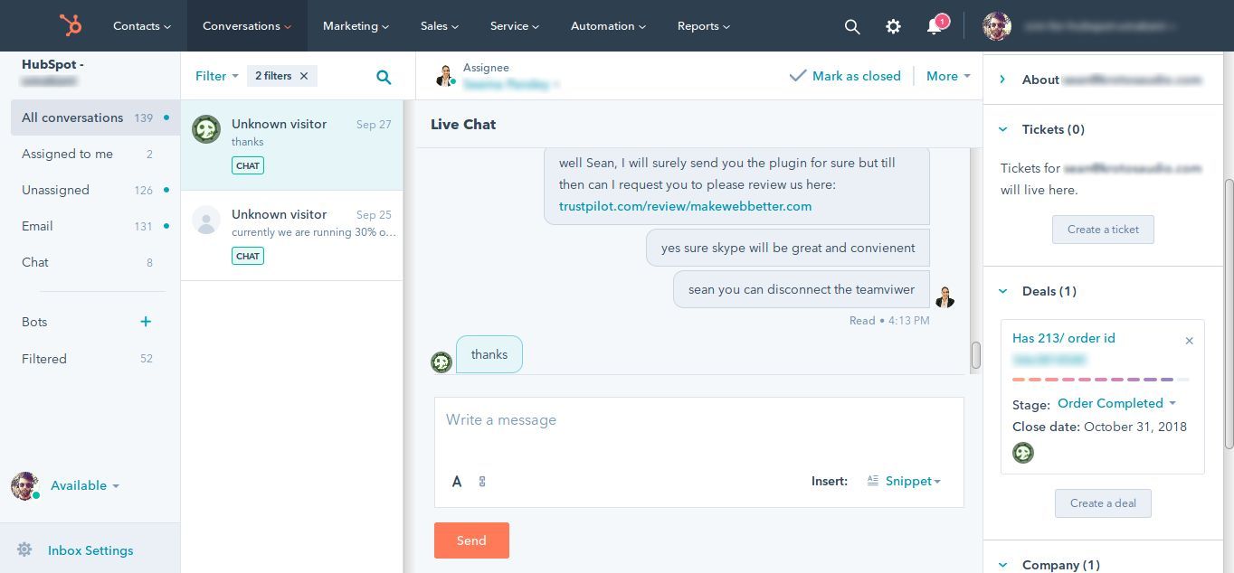 hubspot-deal-per-order-live-chat