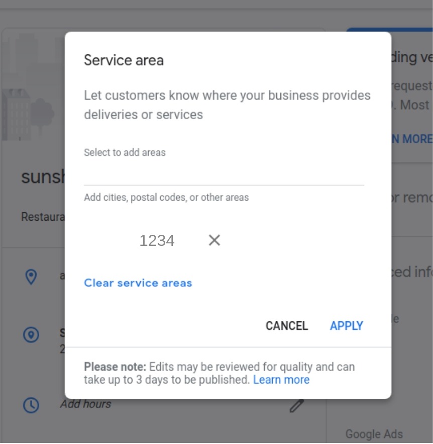 clear services area of business