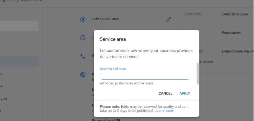 enter service area business
