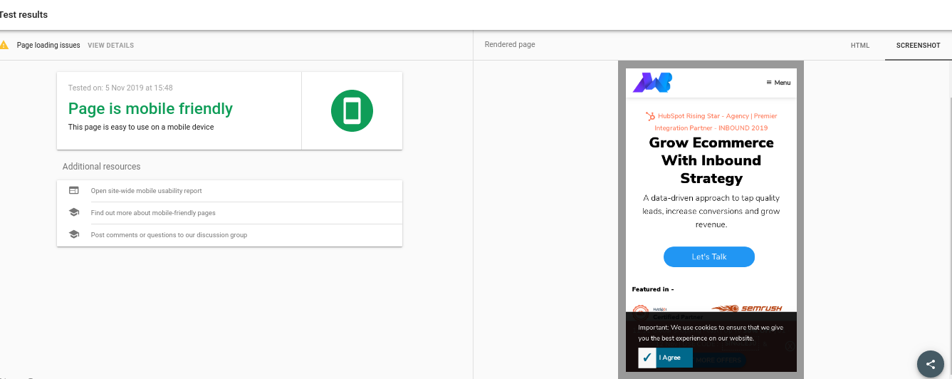 makewebbetters mobile friendly test