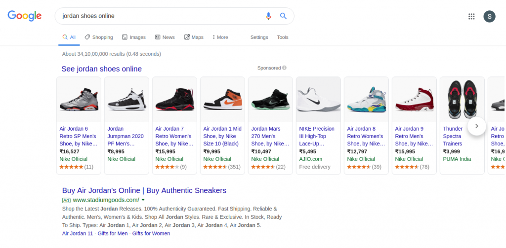 google nike shoes