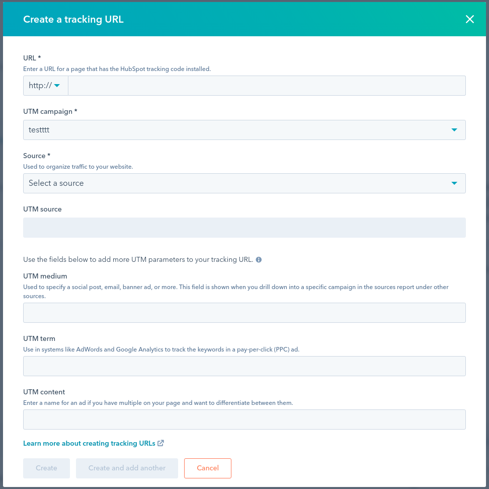 campaign tracking URL settings