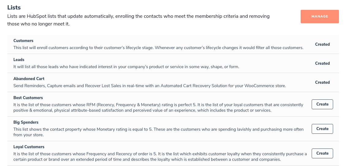 hubspot lists
