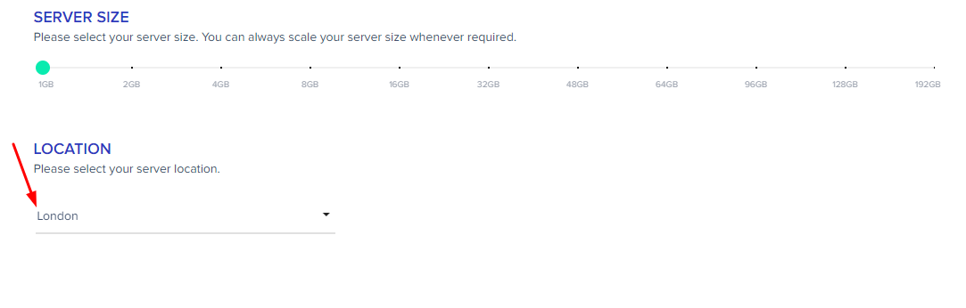 select the datacenter for your server in cloudways