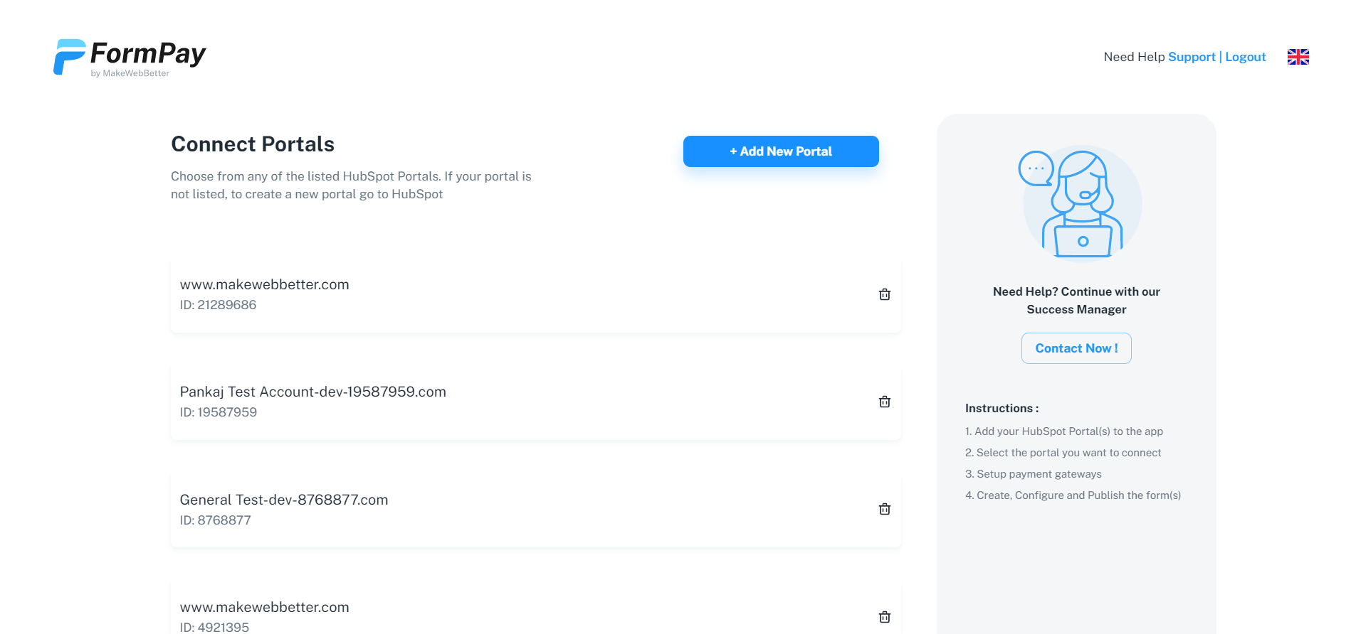 portal listing formpay