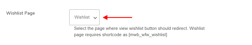 page for wishlist