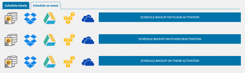schedule backup options in Backup and Restore plugin 
