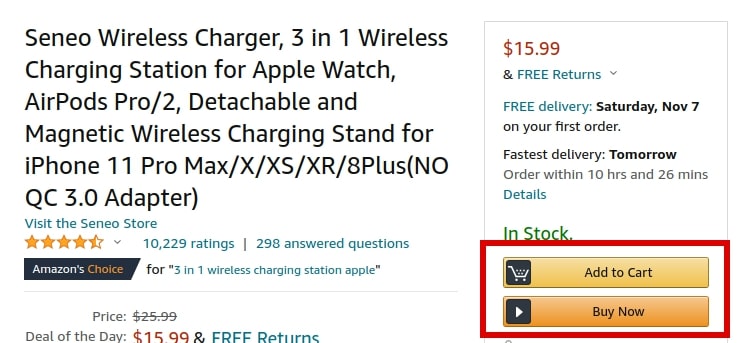eCommerce product page CTA