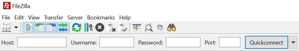 Filezilla login to download backup with FTP 