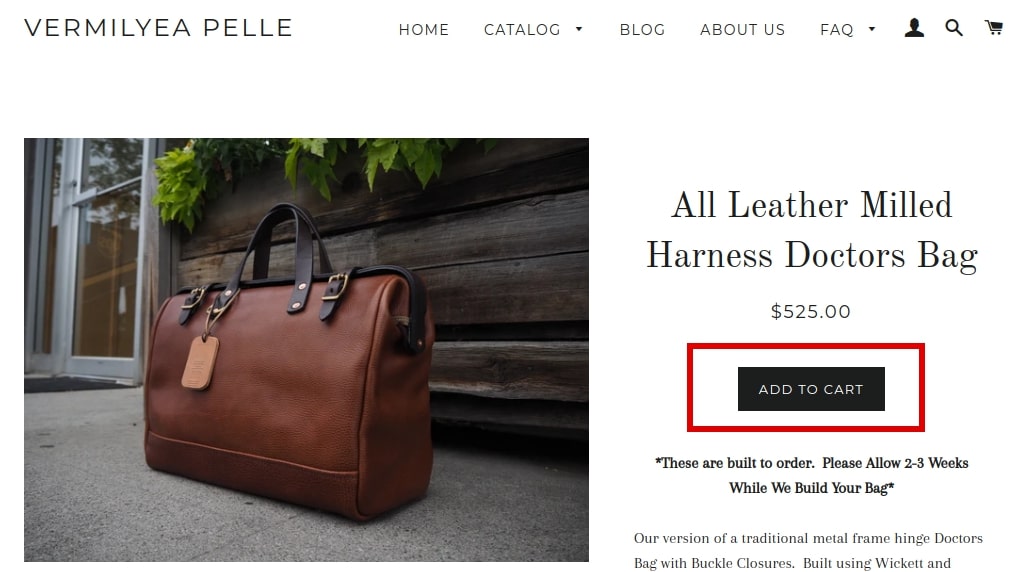 eCommerce product page CTA