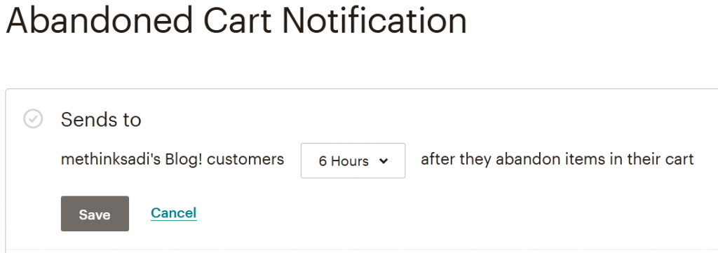 abandoned email timing