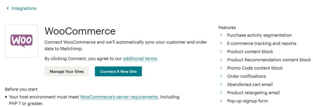 WooCommerce Site Integration