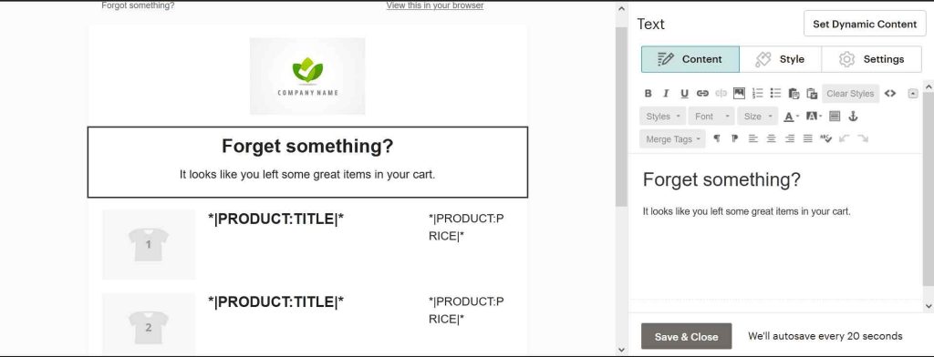 Woocommerce email campaign