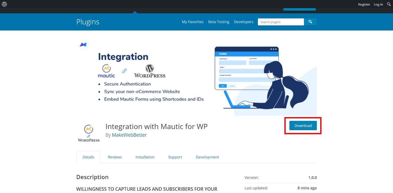 Integration with mautic for wp
