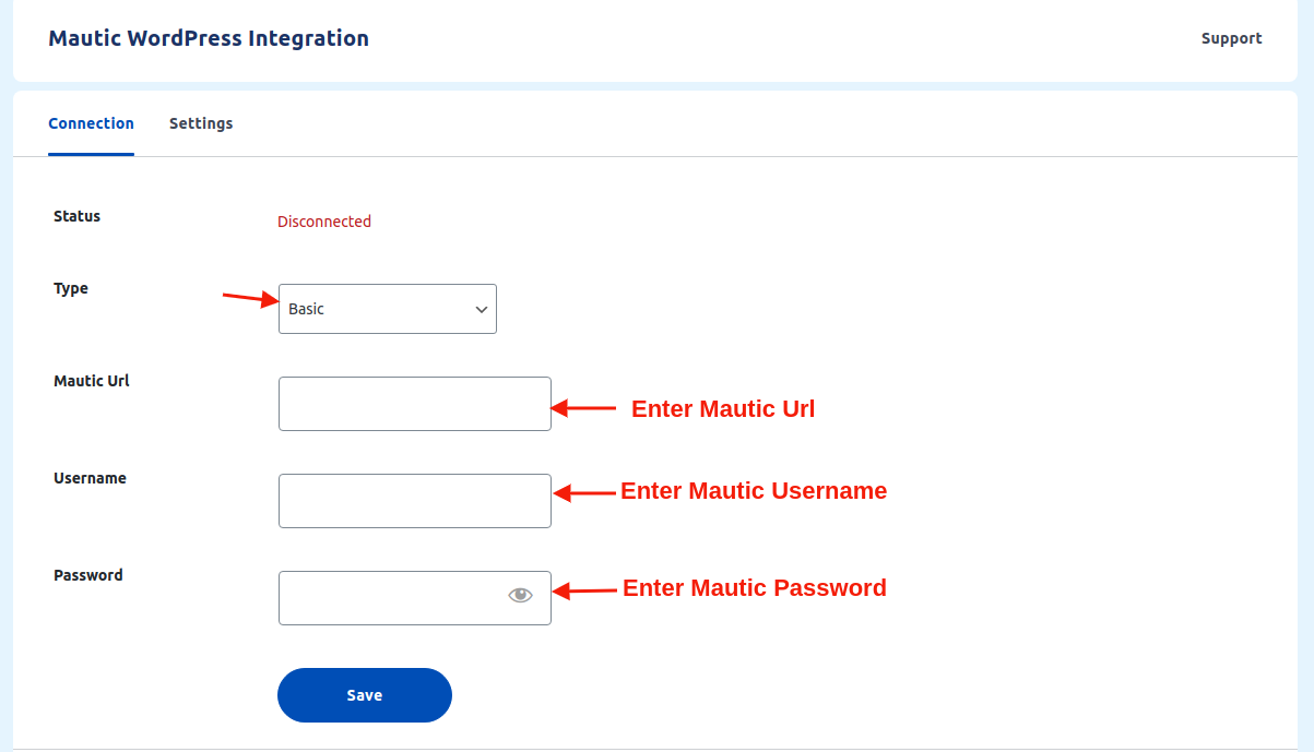 connect mautic integration with wordpress