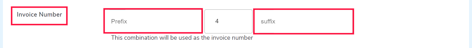 invoice prefix suffix sequence
