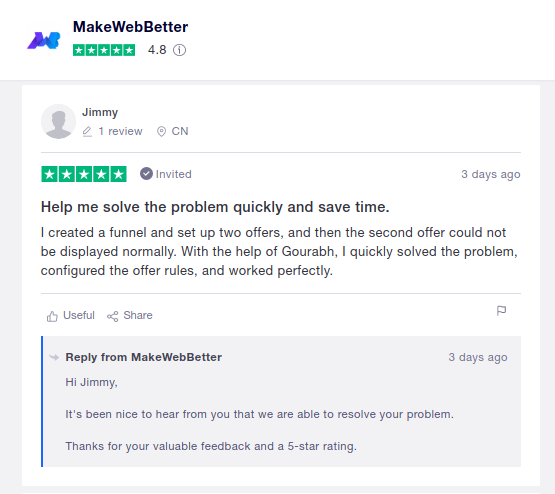 MakeWebBetter's Service Rating