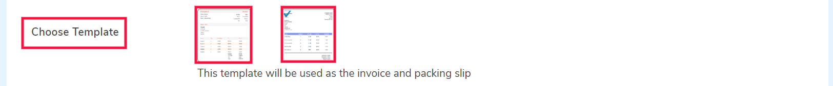 select invoice template