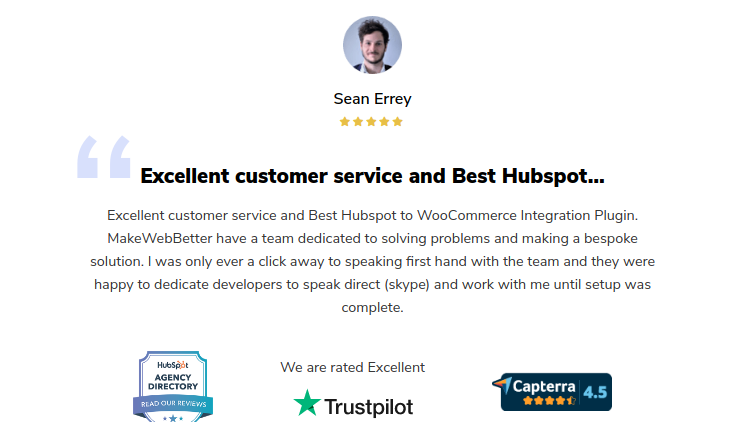 MakeWebBetter's Testimonial user-generated content