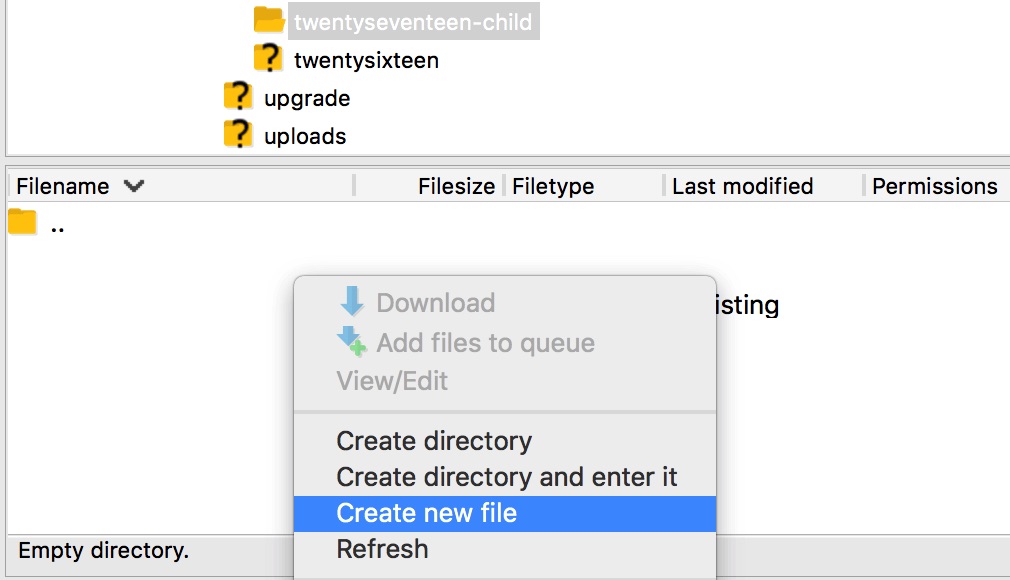 wp-filezilla-create-new-file