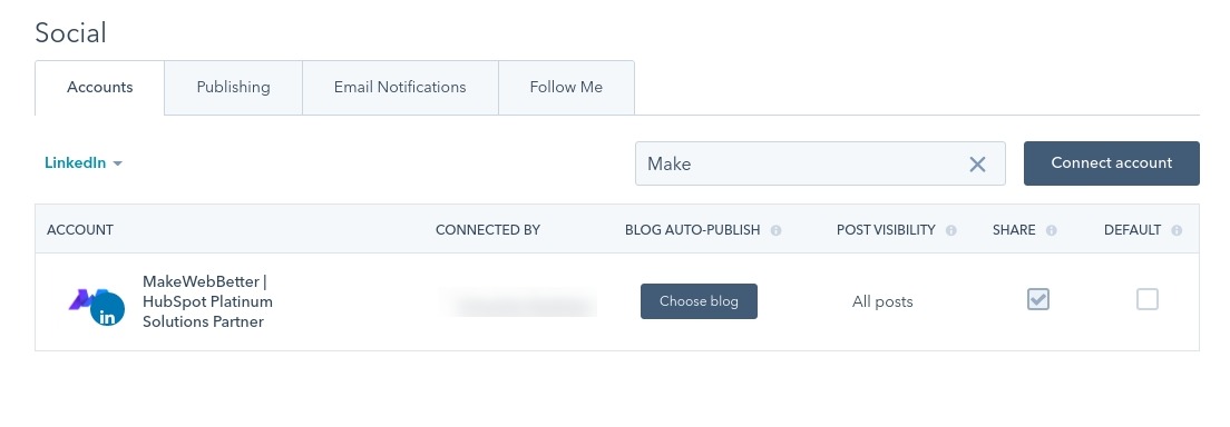 HubSpot social integration