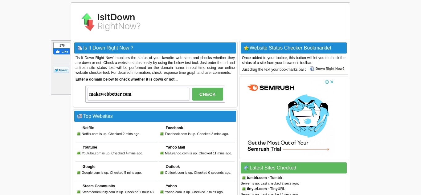 is it down right now website