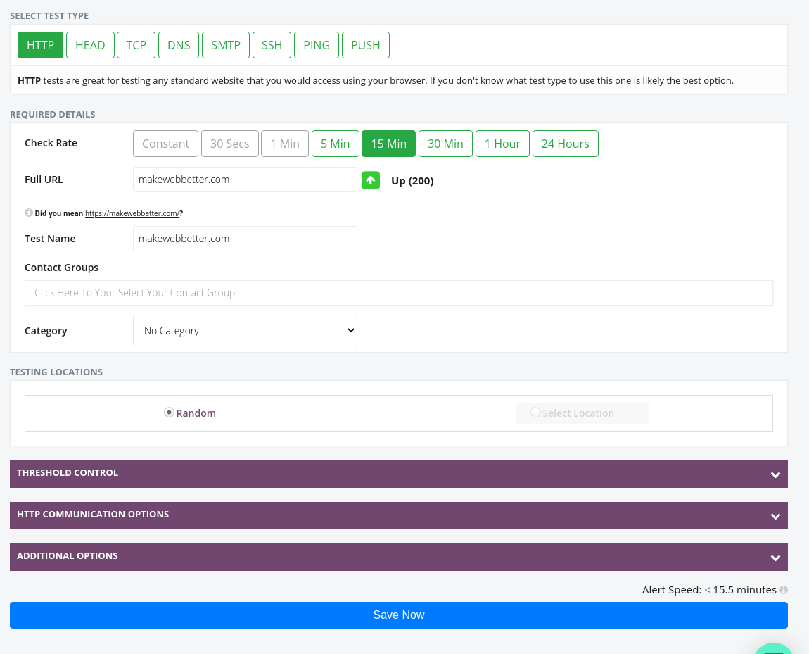 status cake website check