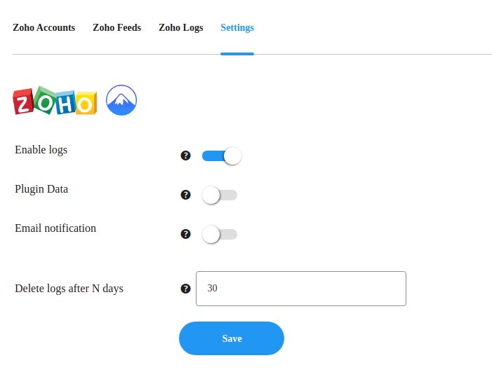 zoho crm settings