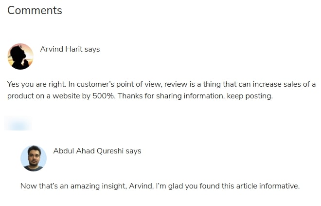 blog comments definition