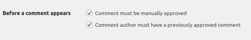 before a comment appears