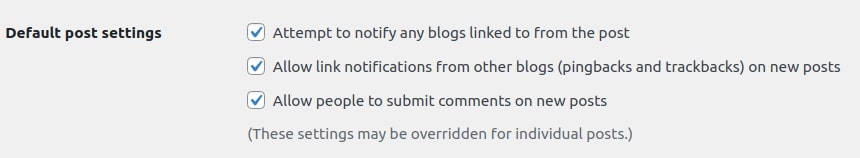 default post settings
