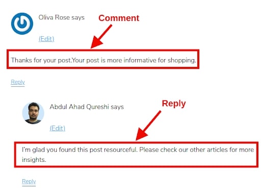 nested or threaded comments