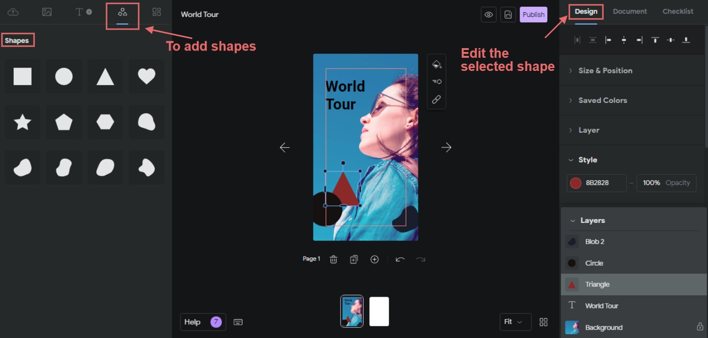 Add layouts and shapes