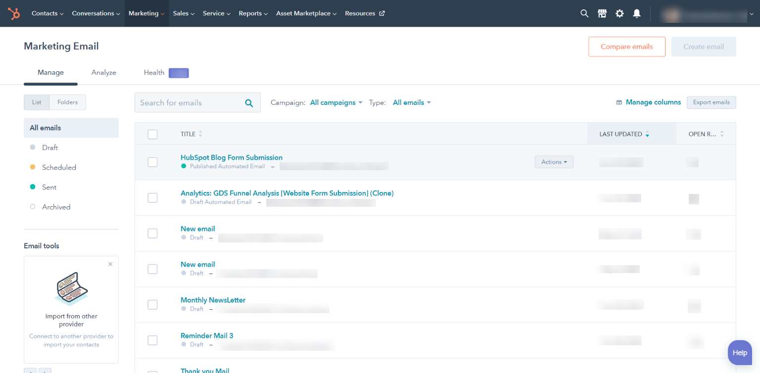 Email marketing in CRM
