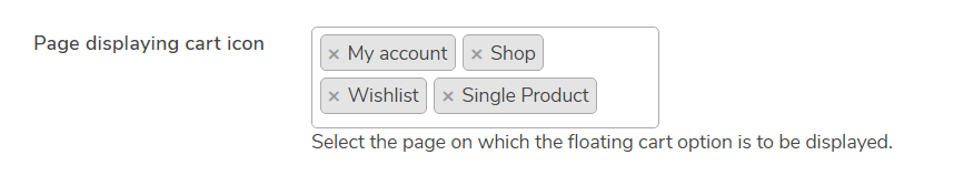 select page for floating cart