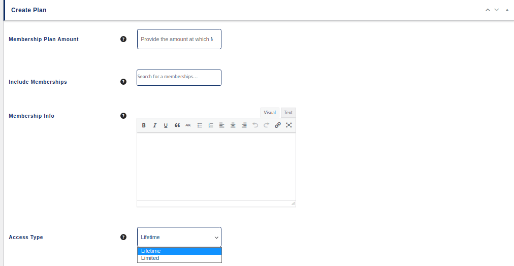 Create membership plans