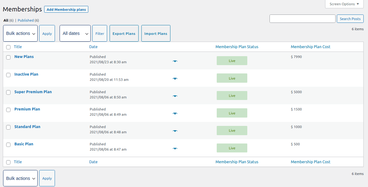 WooCommerce membership plans