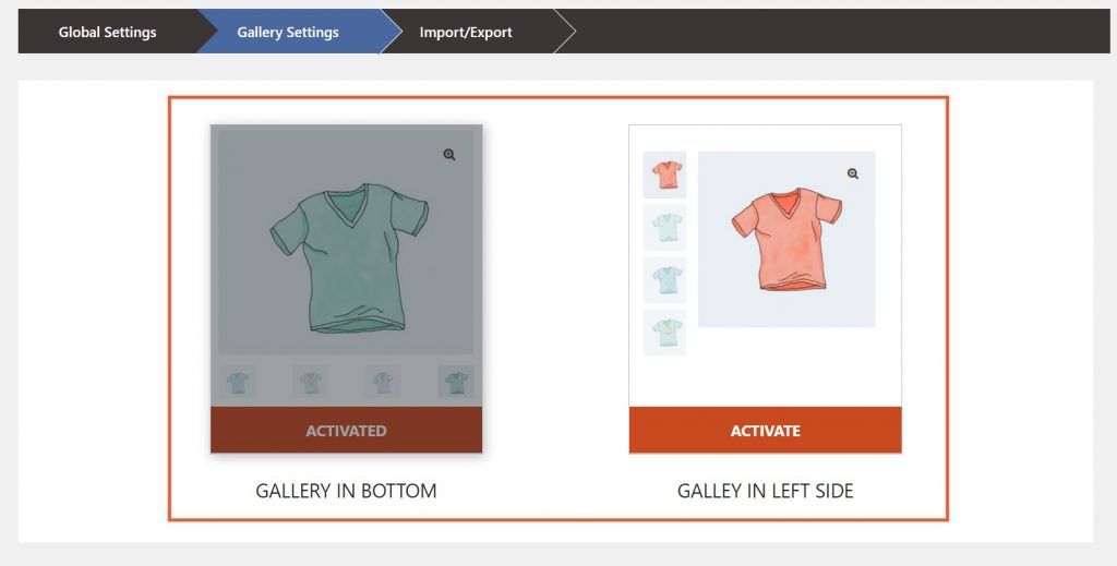 variation swatches gallery setting