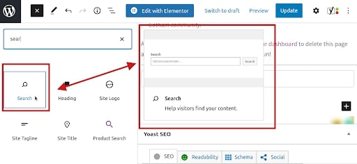 Gutenberg WordPress Search System widget