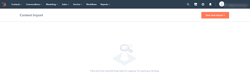 HubSpot blog import