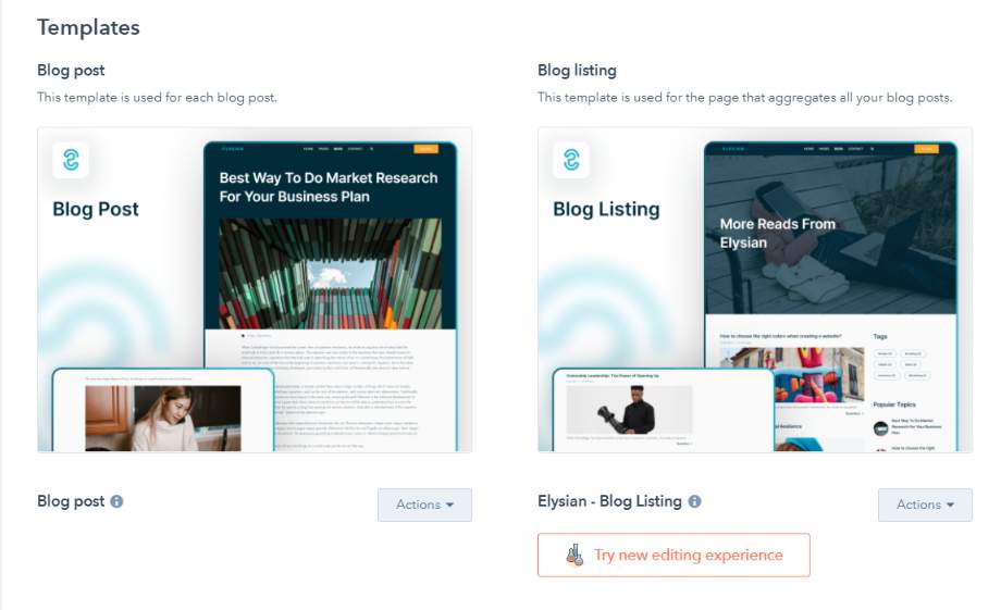 HubSpot blog template