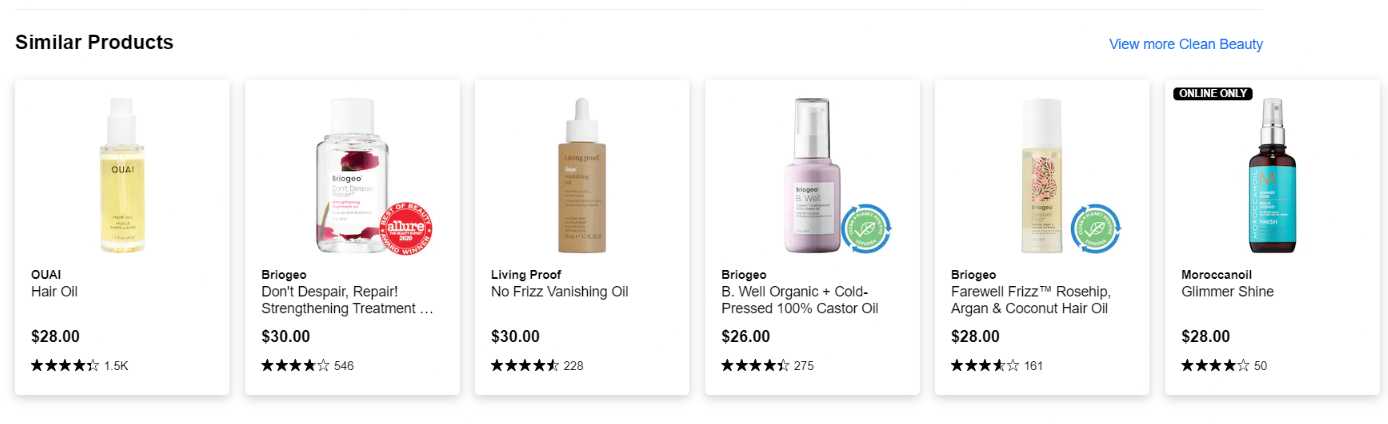 Sephora product recommendations