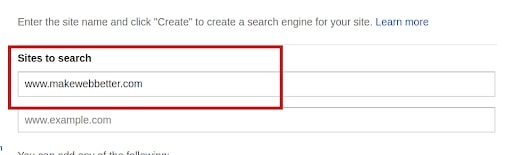 add site for search