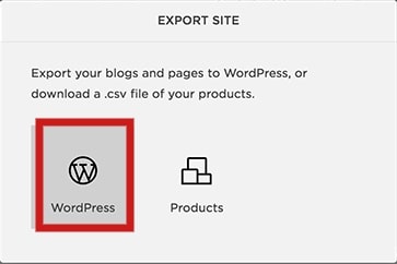 export WordPress site