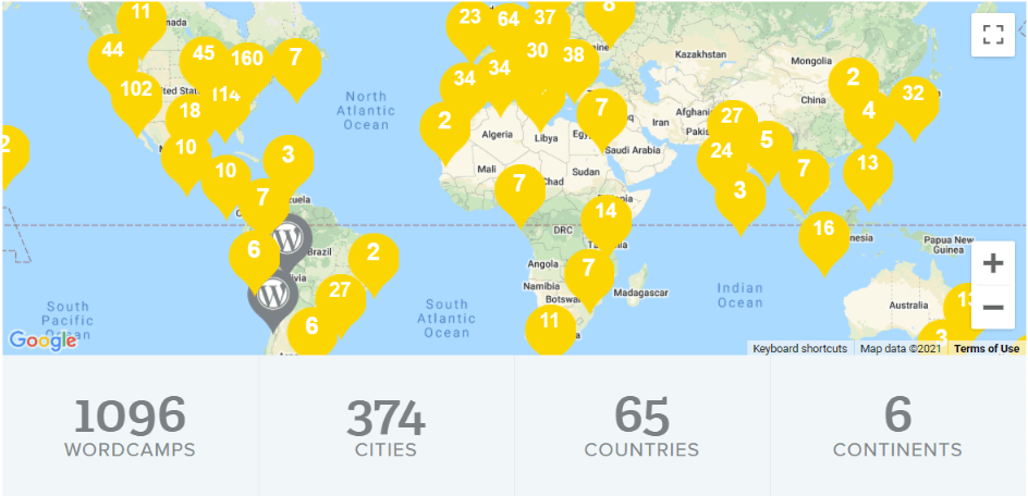 wordcamp map