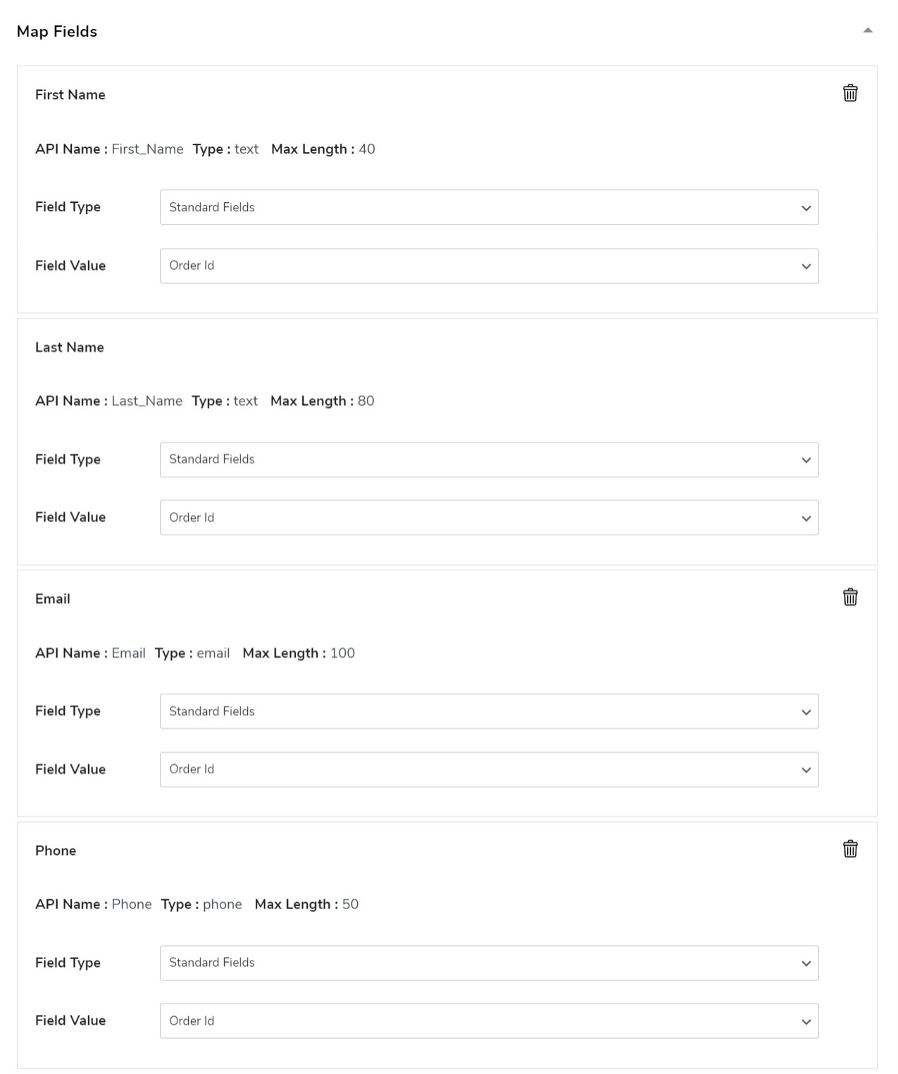 map object fields