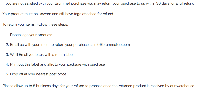 reasons for refund and exchange